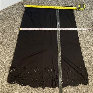 Womens Black Skirt with Floral Cutouts